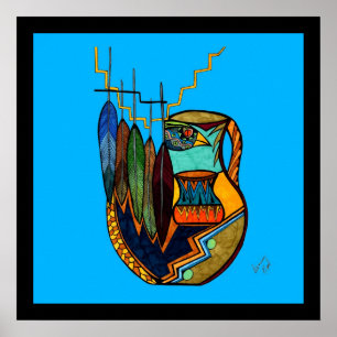 Poster Plumes et reproduction d'esprit de pot