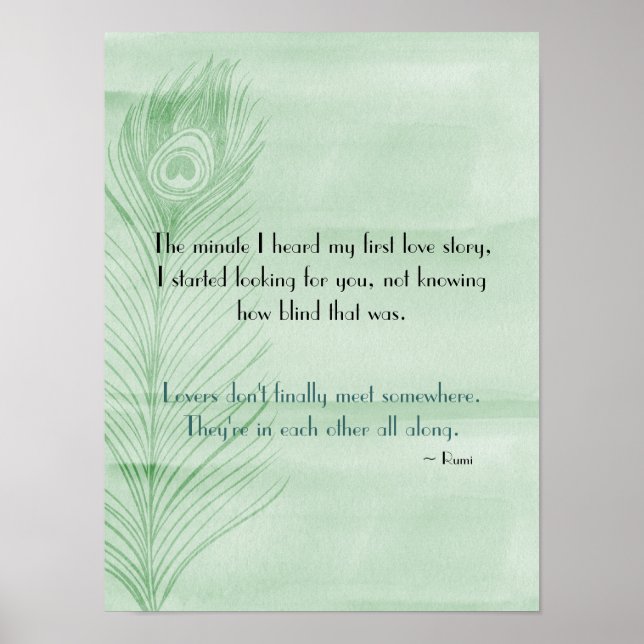 Poster Plumes Peacock Mint (Devant)