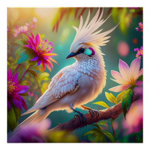 Poster Plumes rousses à crête juvénile Dove Imaginaire Oi