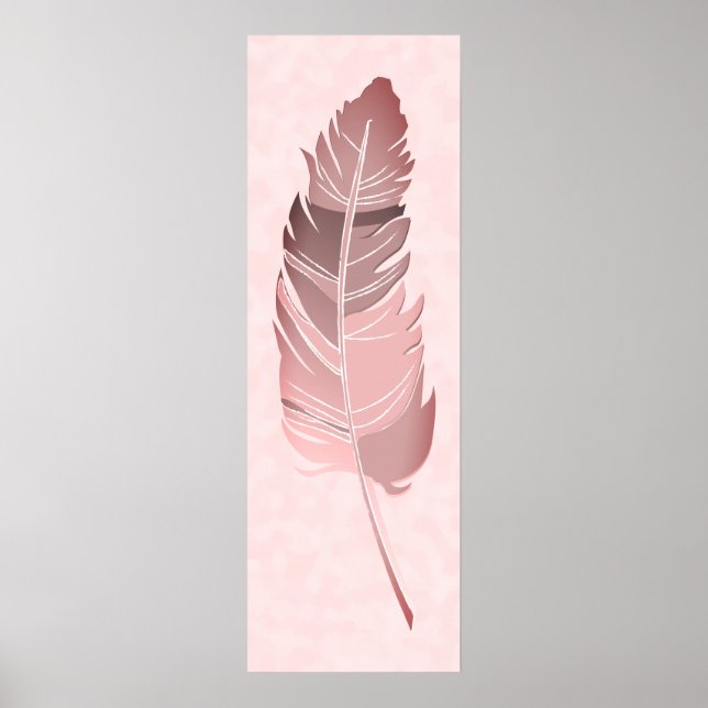 Poster Plumes simples - Couleurs mauves (Devant)