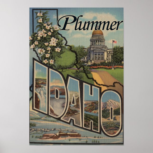 Poster Plummer, Idaho - Scènes de grandes lettres (Devant)