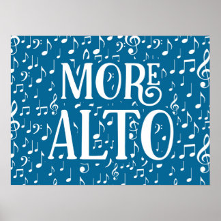 Poster Plus Alto - Chanteur Bleu Blanc