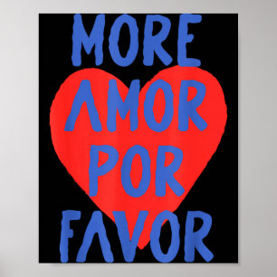 Poster Plus d'amour R faveur cœur rouge mignon citation d