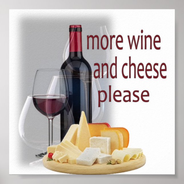Poster Plus de vin et de fromage (Devant)