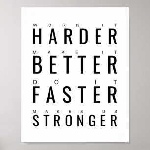 Poster Plus dur plus rapide plus fort   Devis motivationn