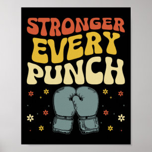 Poster Plus Fort À Chaque Coup Kickboxing Kickbox Kickbox