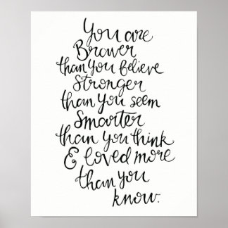 Poster Plus fort, Plus intelligent, Plus courageux & Aimé