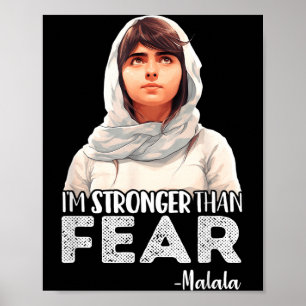 Poster Plus fort que la peur Citation de Malala Yousafzai
