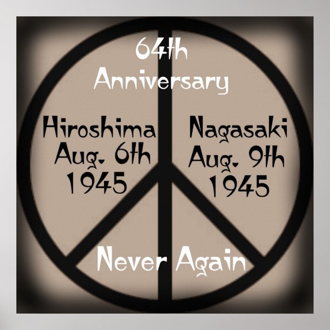 Poster Plus jamais Hiroshima/Nagasaki Anniversaire (Devant)