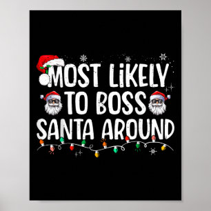 Poster Plus susceptible de diriger le Père Noël Funny Xma