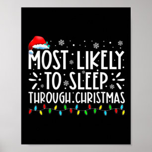 Poster Plus susceptible de dormir pendant Noël Famille de