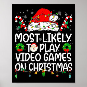 Poster Plus susceptible de jouer aux jeux vidéo à Noël