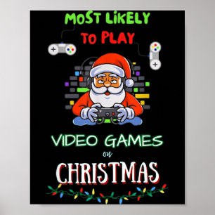 Poster Plus susceptible de jouer aux jeux vidéo à Noël