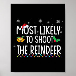 Poster Plus susceptible de tirer sur la famille de rennes