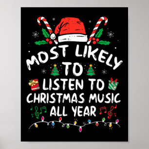 Poster Plus susceptible d'écouter de la musique de Noël t