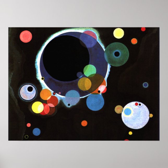 Poster Plusieurs cercles, art abstrait de Kandinsky, (Devant)