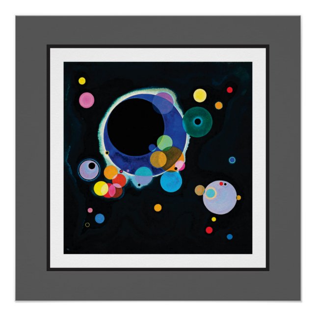 Poster Plusieurs cercles par Wassily Kandinsky (Devant)
