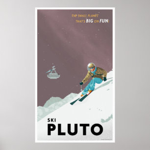 Poster Pluto à ski - Grand format