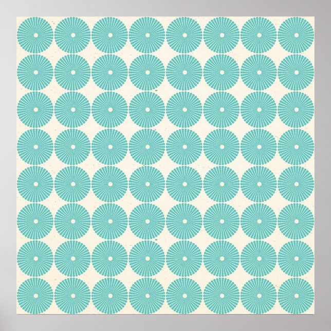 Poster Plutôt Turquoise Aqua Turquoise Blue Circles Disqu (Devant)