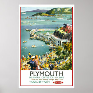 Poster Plymouth Devon Royaume-Uni Grande-Bretagne Voyage 