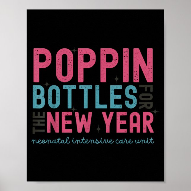 Poster Pn Bottles For The New Year, Midwife New Year's Ev (Devant)