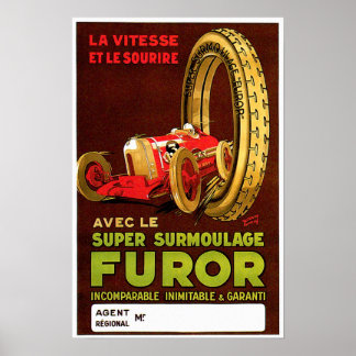 Poster Pneus de fourrure ~ Pneus d'automobile Vintage