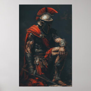 Poster PNG du guerrier spartiate