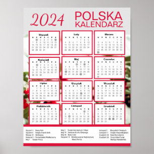 Poster Pobierz Kalendarz   Calendrier polonais Polska 202