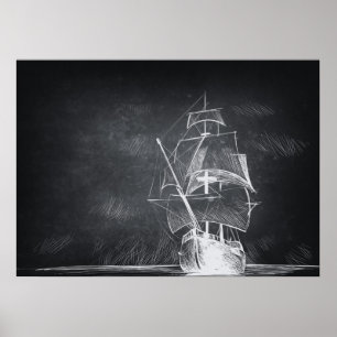 Poster Poche à main noir et blanc