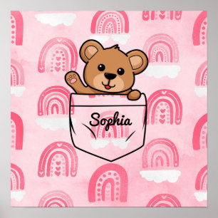 Poster Poche animal personnalisé Ours en peluche