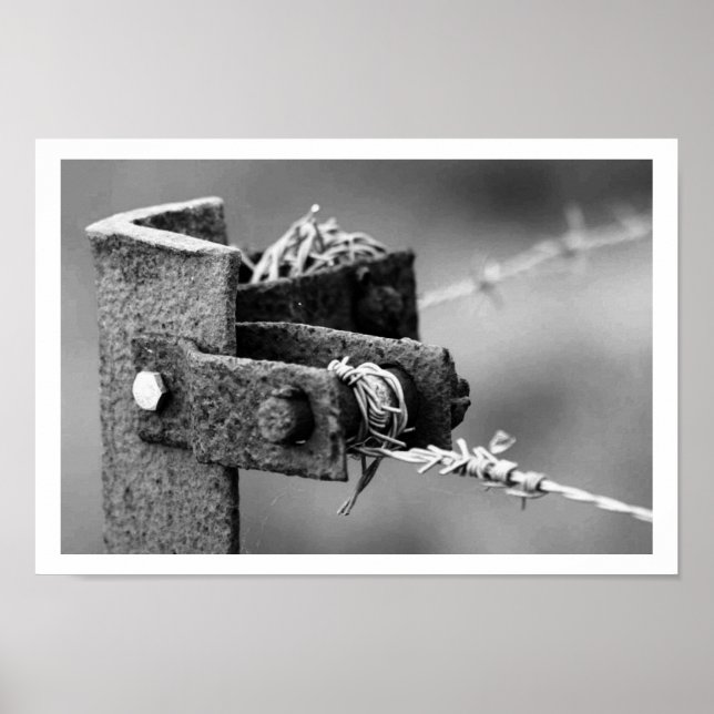 Poster Poche du coin de clôture à fil barbelé (Devant)