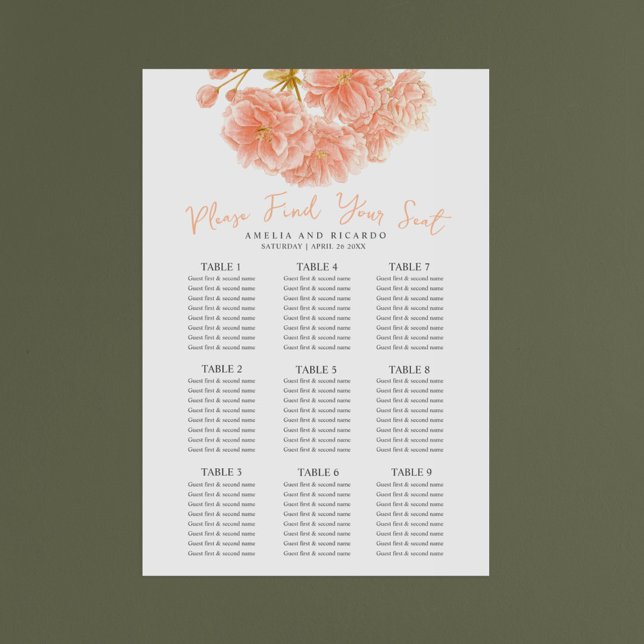 Poster Poche mariage de fleurs de printemps (Créateur téléchargé)
