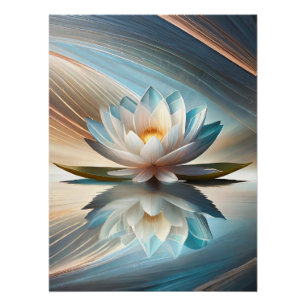 Poster Pochette murale abstraite de fleurs de lotus