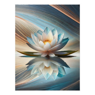 Poster Pochette murale abstraite de fleurs de lotus