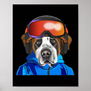 Poster Pocket de snowboard St. Bernard Skier
