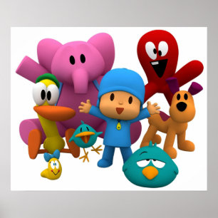 Poster pocoyo and friends are smile Tshirt mask and stic