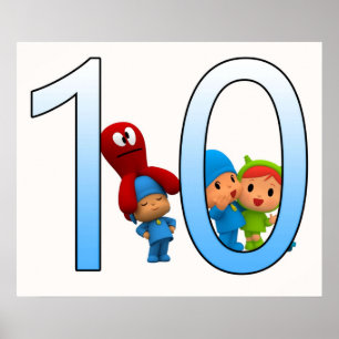 Poster Pocoyo drôle anniversaire de enfant 10ème garçon e