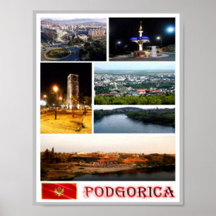Poster Podgorica - Monténégro - Mosaic -