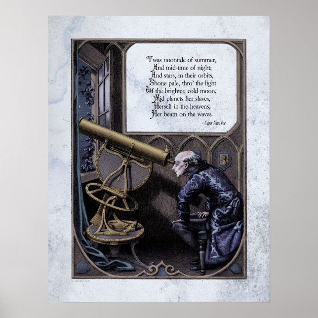 Poster Poe "Evening Star" Steampunk Art victorien 17x22 (Devant)