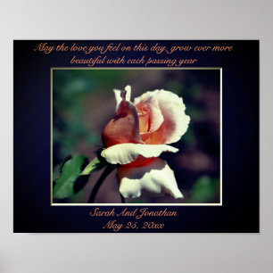 Poster Poeach Rosebud Cadeau Mariage personnalisé