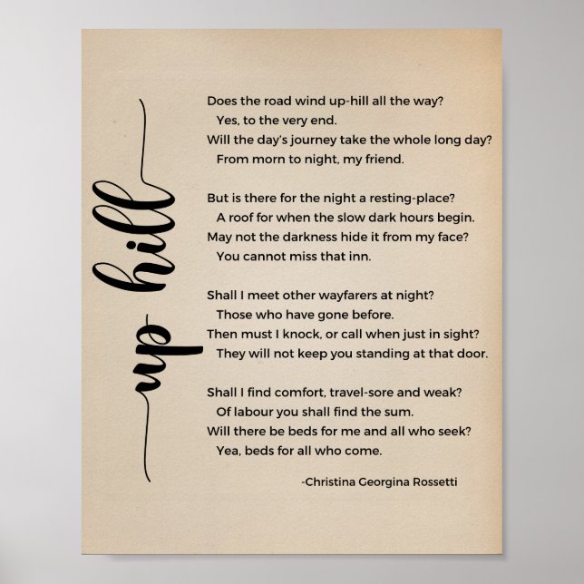 Poster Poem sur la colline Christina Georgina Rossetti Vi (Devant)