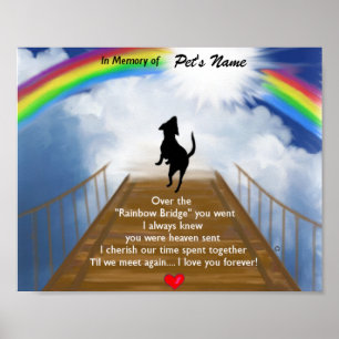 Poster Poème commémoratif de Rainbow Bridge pour chiens