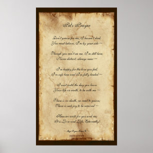 Poster Poème commémoratif Poème de la prière des animaux