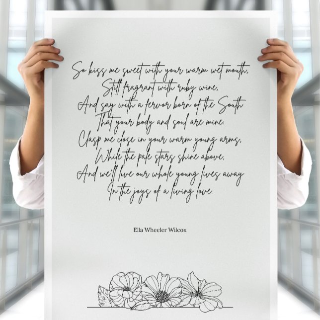 Poster Poème d'amour romantique d'Ella Wheeler Wilcox (Créateur téléchargé)
