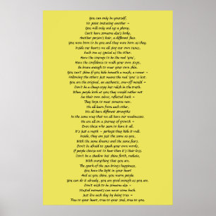 Poster Poème d'art mural pour encourager l'estime de soi