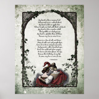 Poster Poème d'art victorien Rossetti "Amour" 17x22