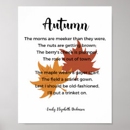 Poster Poème d'automne d'Emily Elizabeth Dickinson