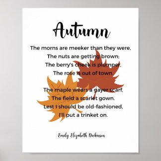Poster Poème d'automne d'Emily Elizabeth Dickinson