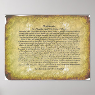 Poster Poème de Desiderata par Max Ehrmann