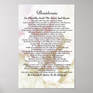 Poster Poème de desiderata sur l'aquarelle de effacement